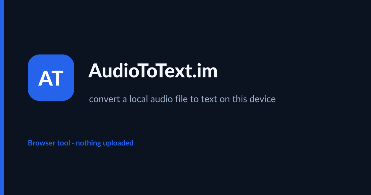 Audio to Text Online — on this device preview